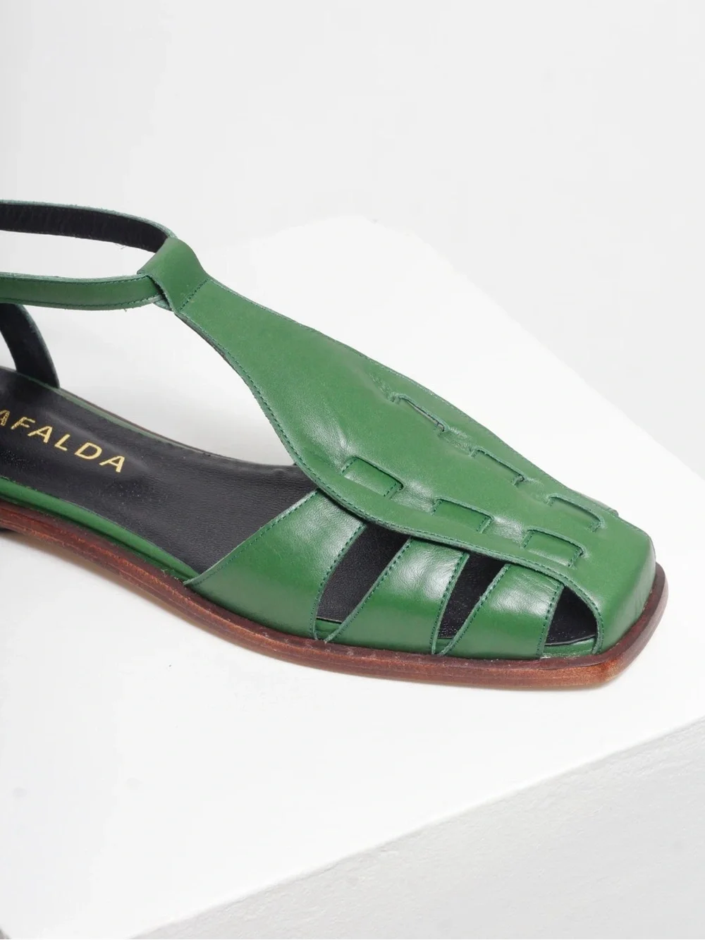 Green Leather Fisherman Sandals by Mafalda